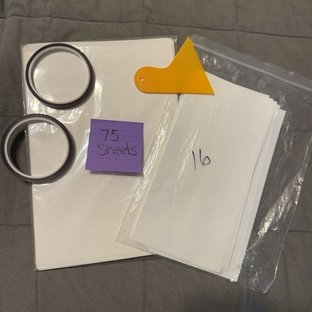 Sublimation Paper Lot 75 Sheets Heat Tape Shrink Wrap Sleeves Tools